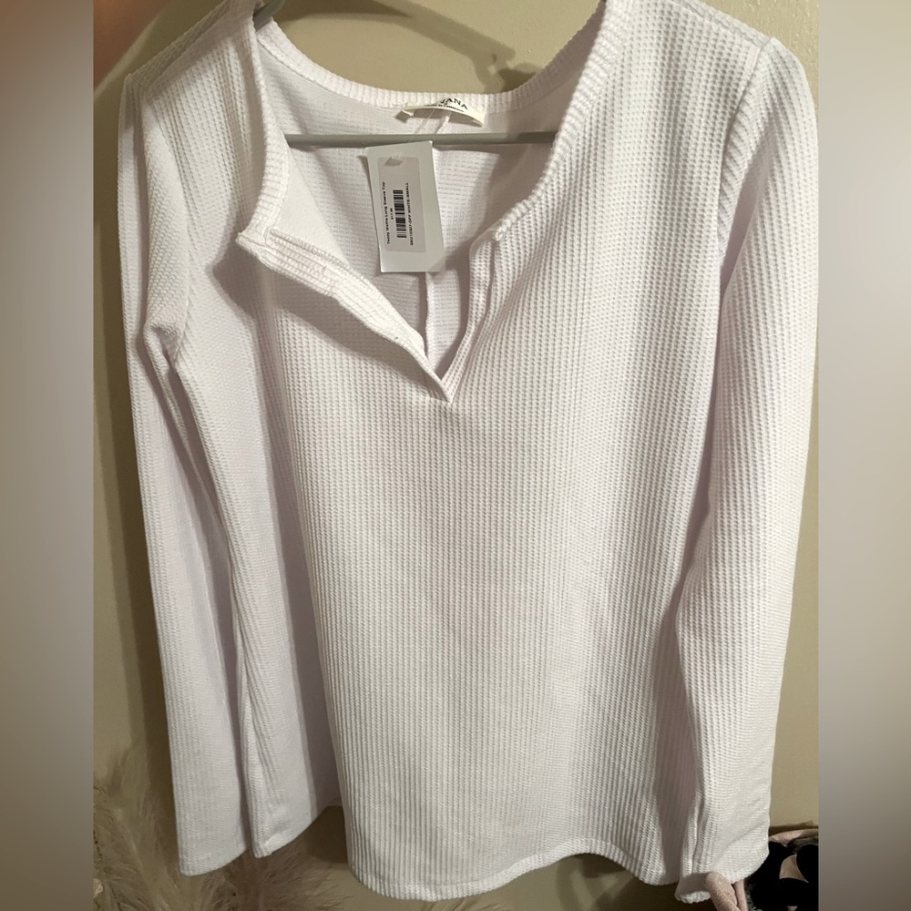 Waffle knit long sleeve